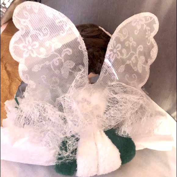 DOLL Angel doll towel holder hand made green/white New - Picture 5 of 5
